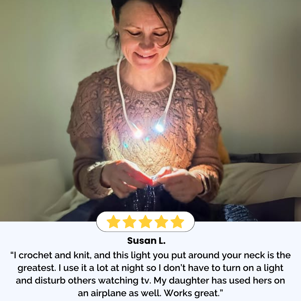 Luniva- The neck light that brightens your creations and relieves eye strain