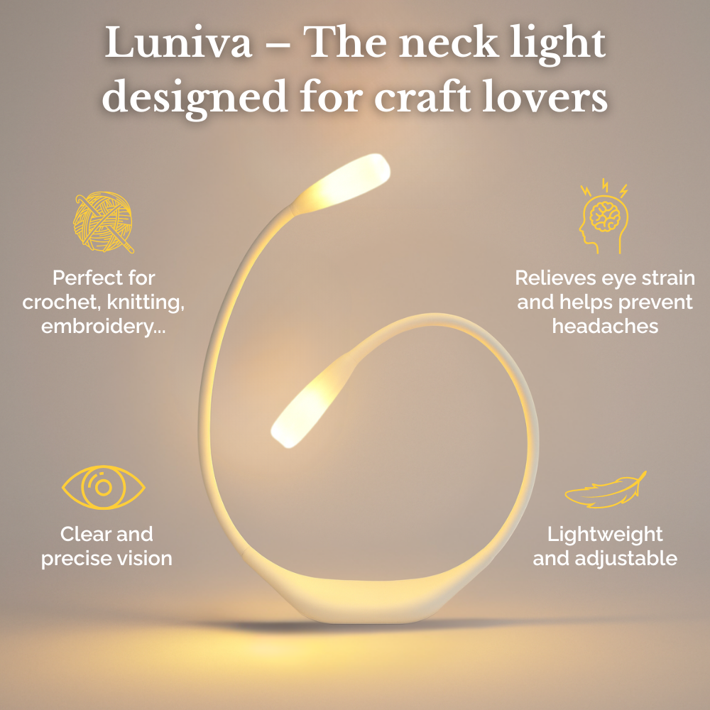 Luniva- The neck light that brightens your creations and relieves eye strain