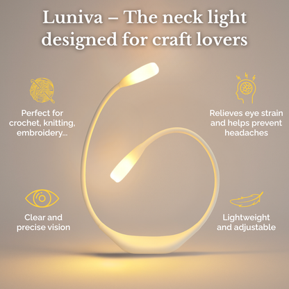 Luniva- The neck light that brightens your creations and relieves eye strain