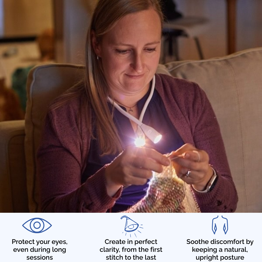 Luniva- The neck light that brightens your creations and relieves eye strain